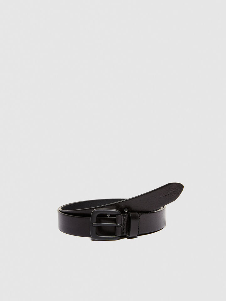 Leather belt - men's belts - Black | Sisley image number 1
